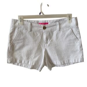 Lilly Pulitzer White Shorts Women's Size 12 Preppy Coquette Summer Beach Chic